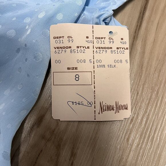 NWT Vintage 70s 80s NEIMAN MARCUS Deadstock 100% Silk Collared Sailor Blouse 8 - Picture 6 of 10